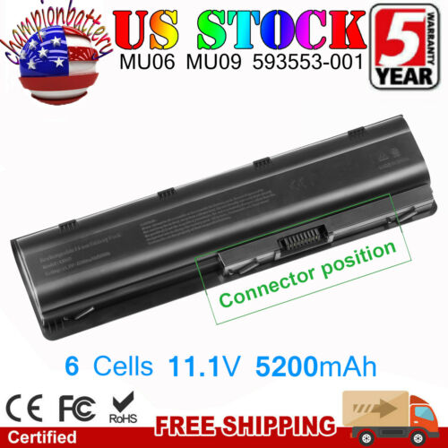 New For Hp 2000-425nr Notebook Laptop Battery Mu06 Mu09 593553-001 6cell 5200mah