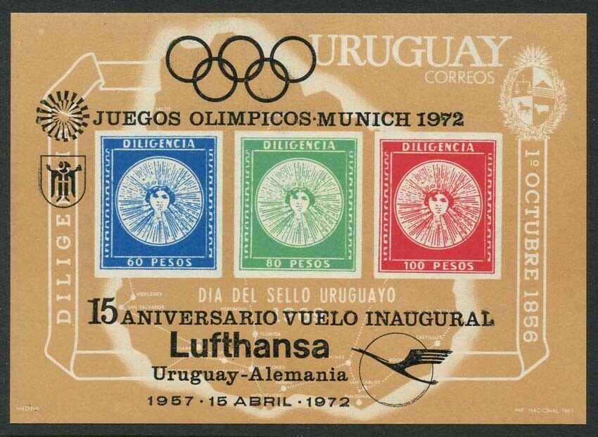 Uruguay 1972 Stamp Day S/s Sc# 835 Nh
