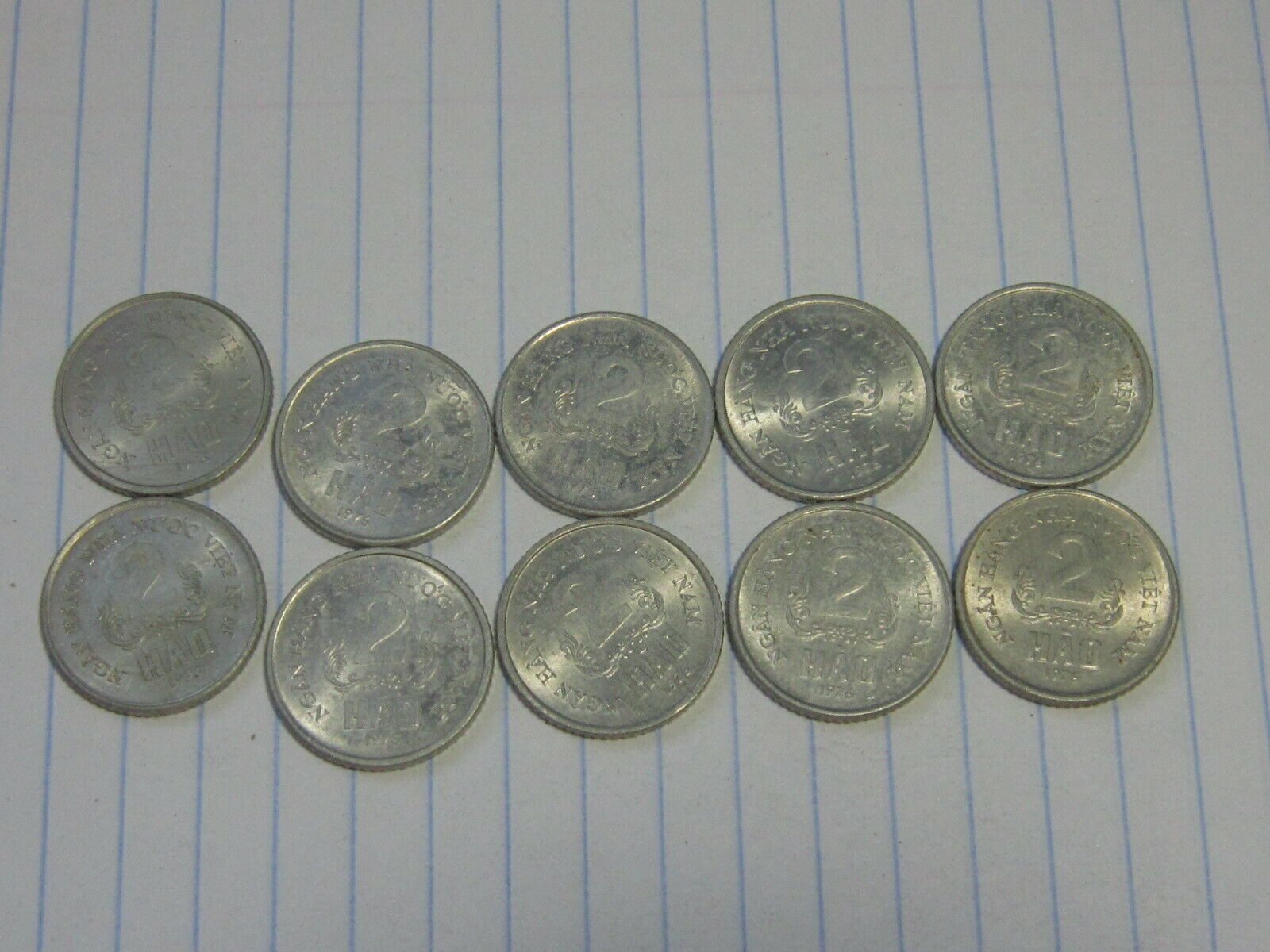 10 Pcs 2 Hao Viet Nam Coins 1976 (see Photos) # B28