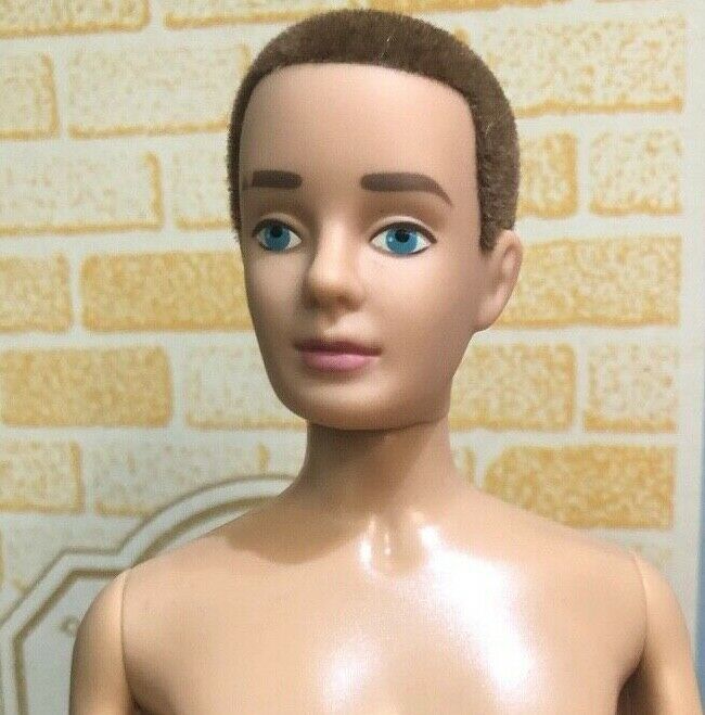 🏈 Vintage Repro Ken Barbie Brunette Flocked Hair Reproduction Rfb Campus Spirit